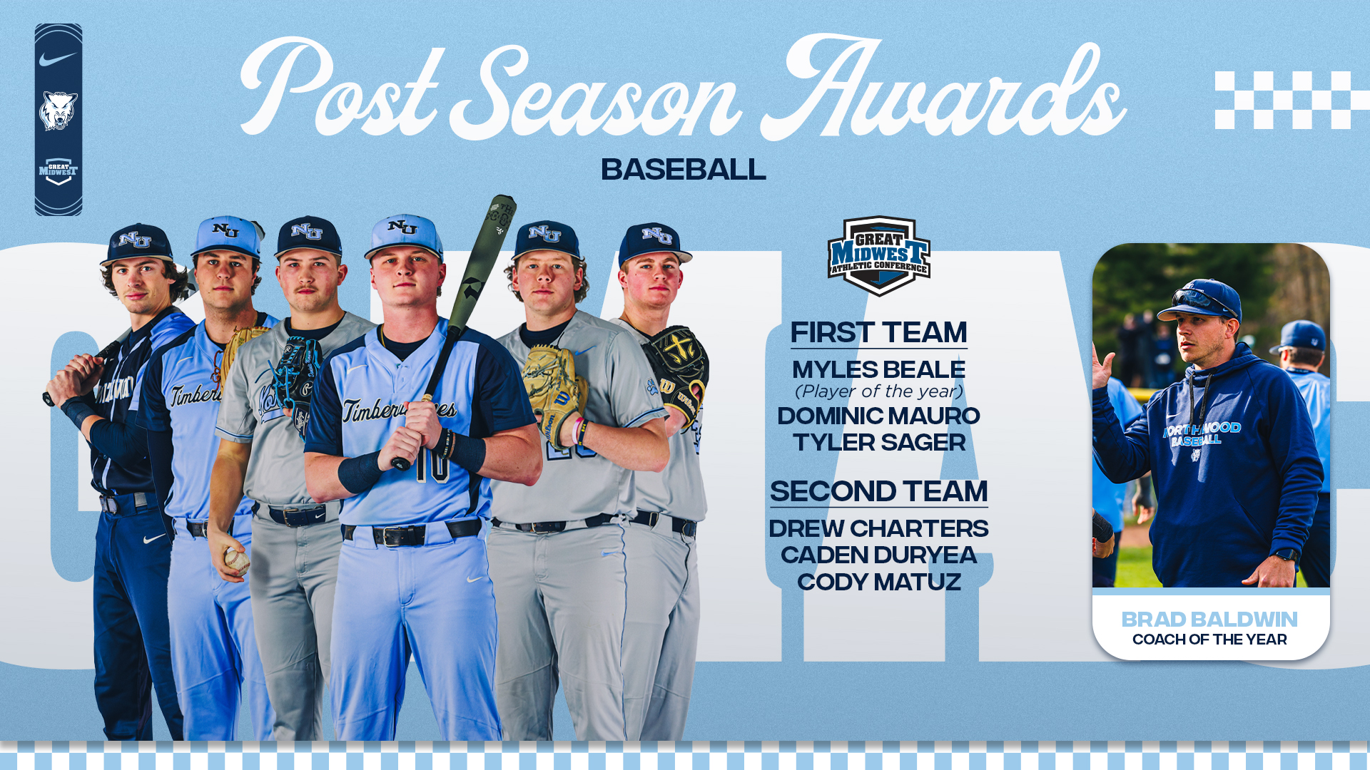Brad Baldwin, Myles Beale Headline Great Midwest Baseball Postseason Awards