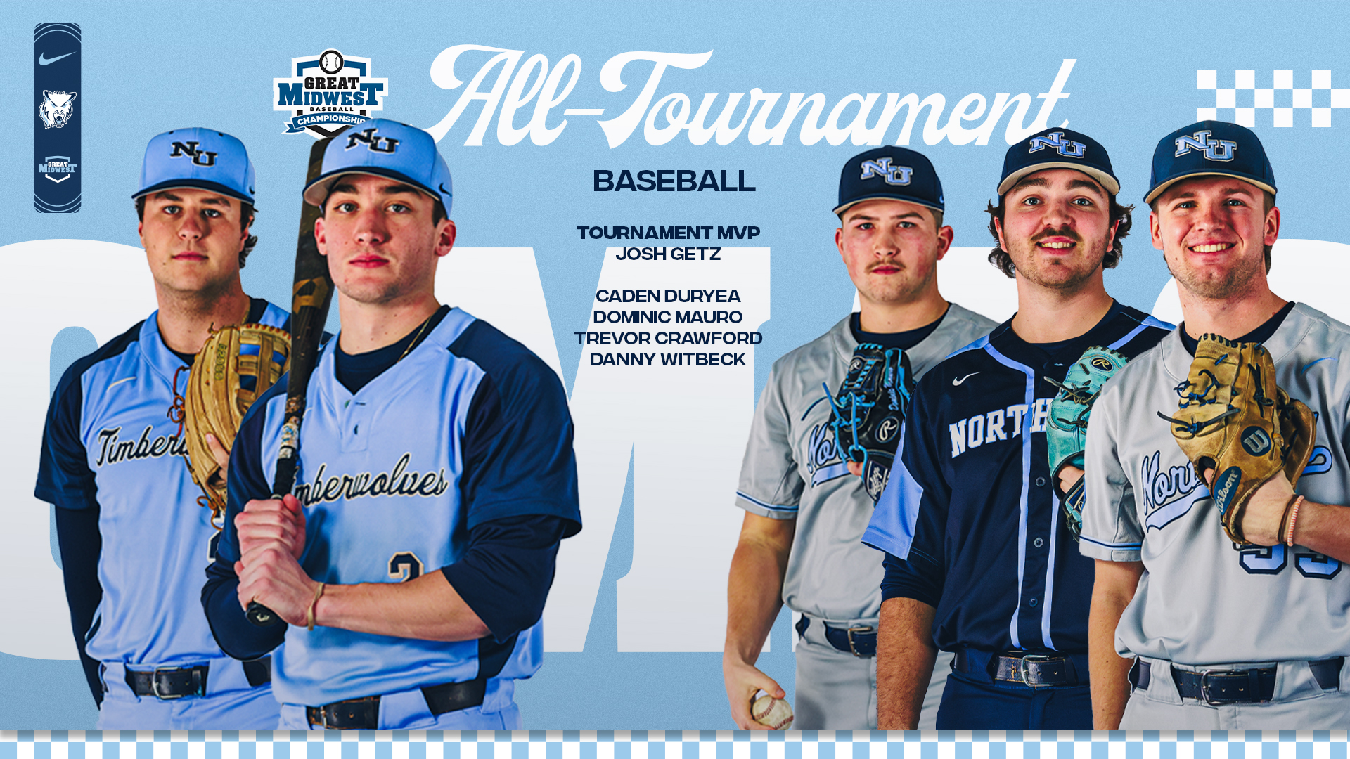 Baseball Places Five On All-Great Midwest Tournament Team - Josh Getz Named Tournament MVP