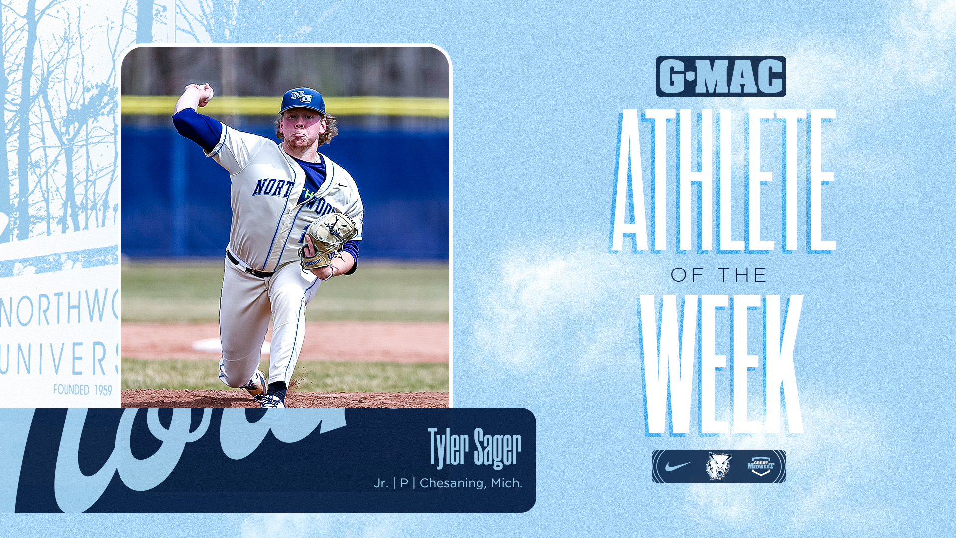 Tyler Sager Named G-MAC Pitcher of the Week