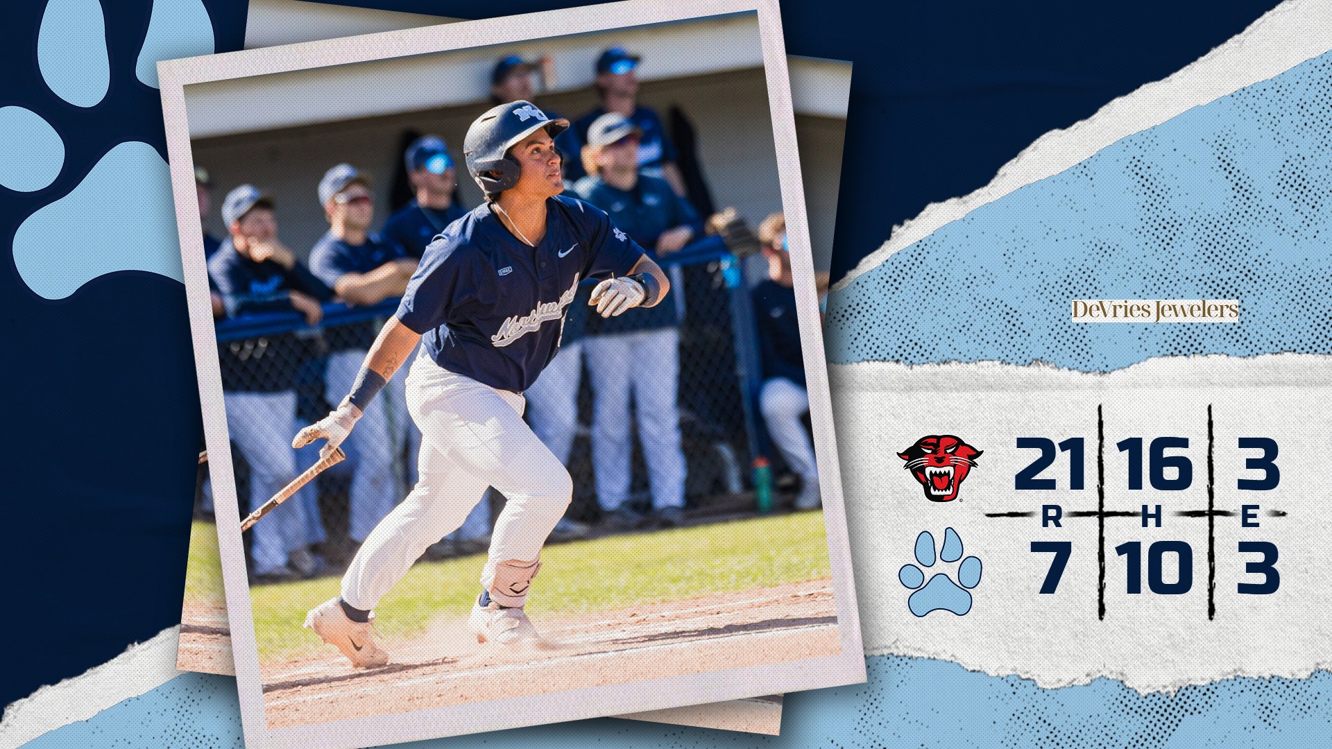 Baseball Falls to Davenport 21-7