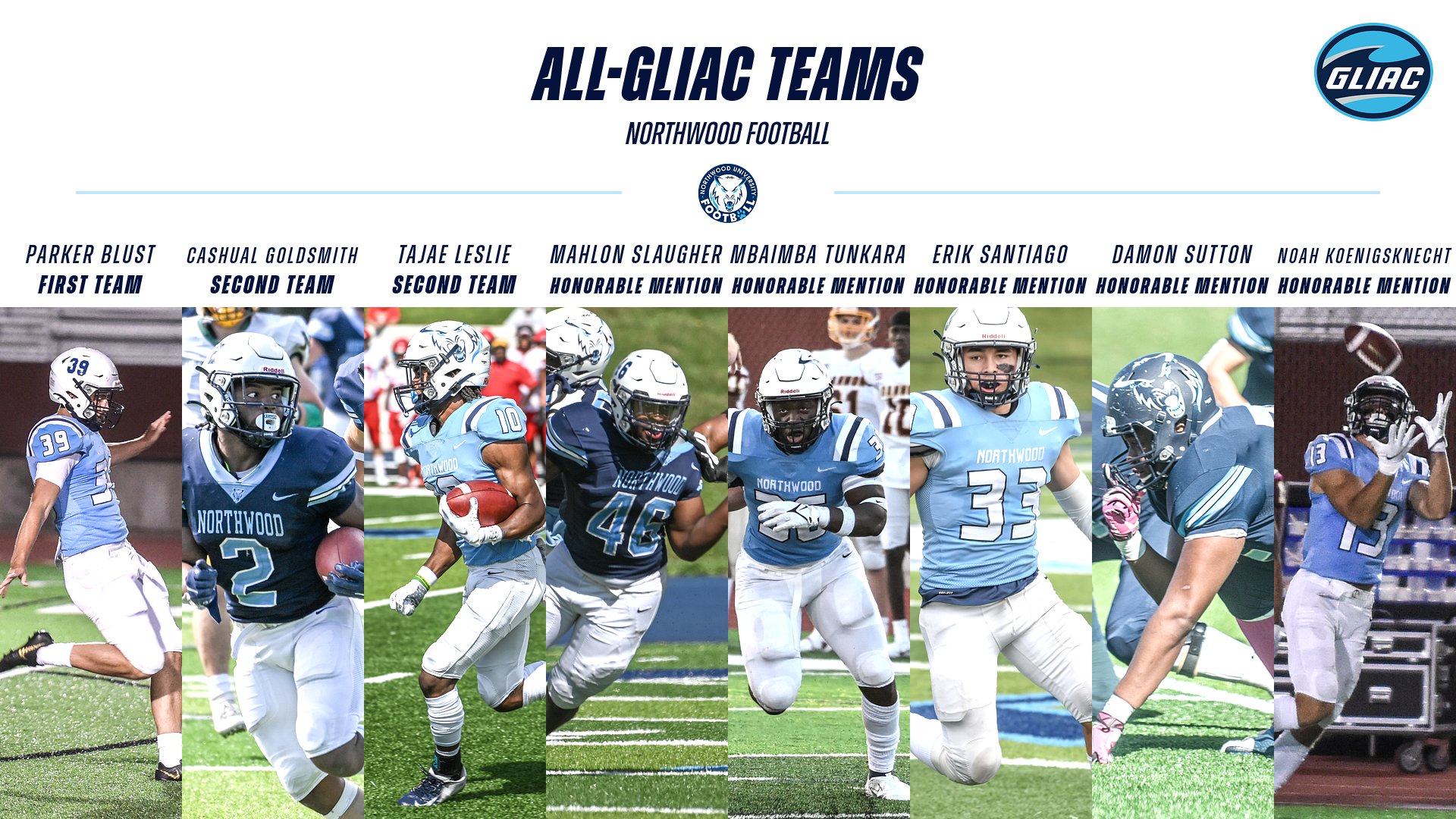 Football Places Eight On All-GLIAC Teams