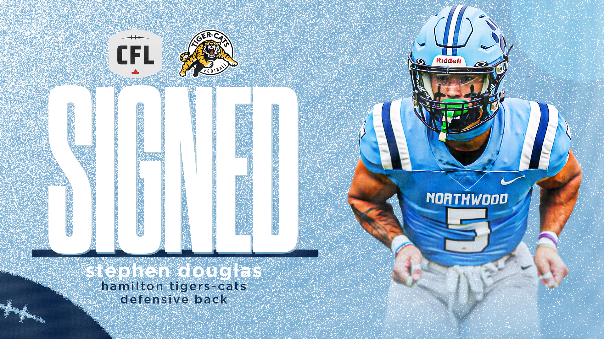 Former Football Standout Stephen Douglas Signs With CFL's Hamilton Tiger-Cats