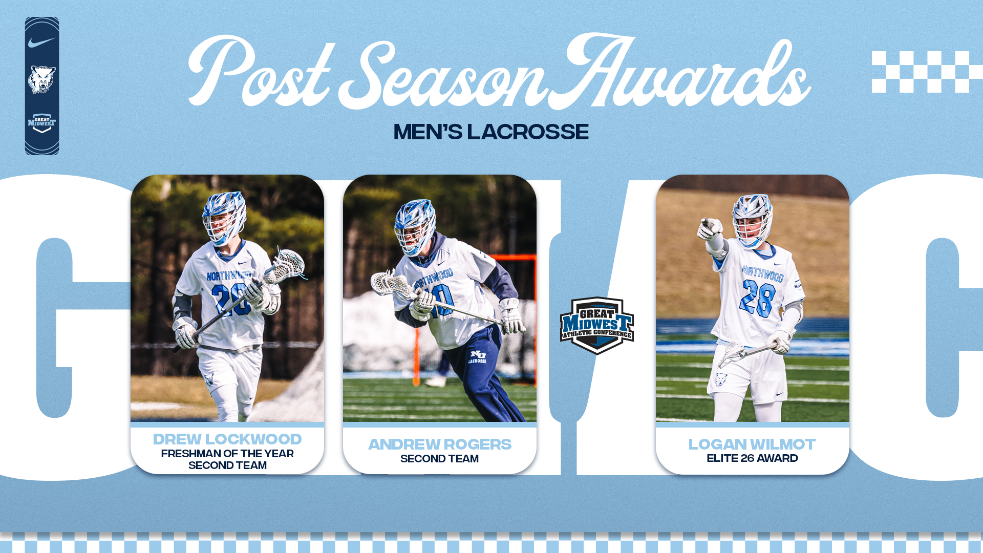 Lockwood, Rogers, and Wilmot Earn Conference Accolades For Men's Lacrosse