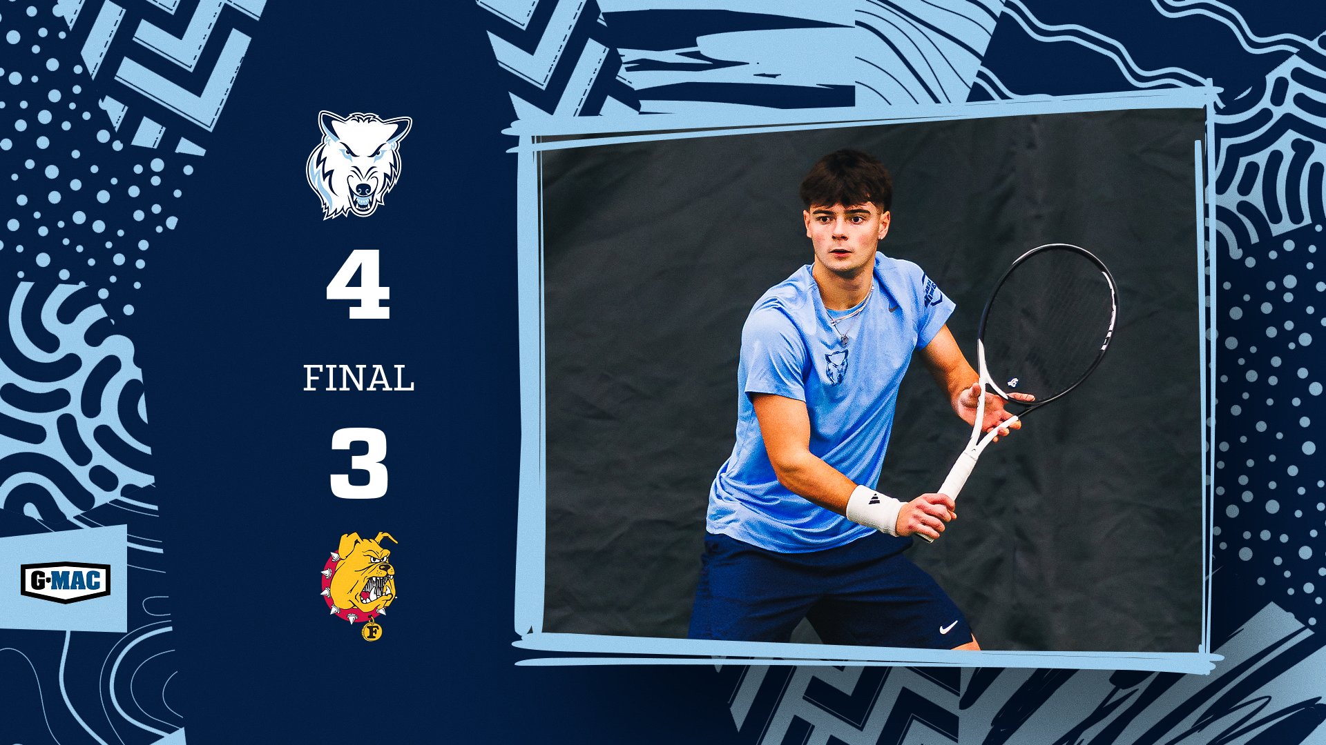 Men's Tennis Defeats No. 25 Ferris State 4-3