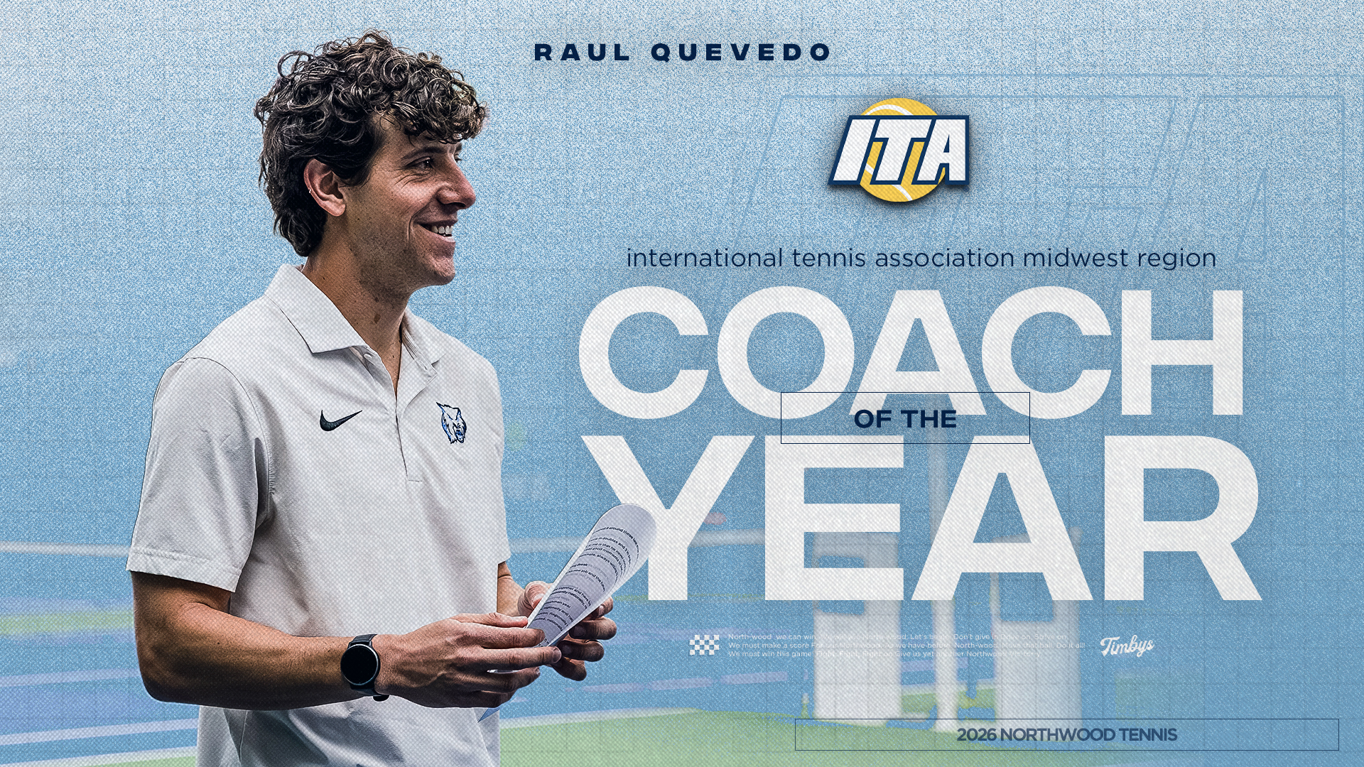 Raul Quevedo Named ITA/Dunlop Midwest Region Men's Coach of the Year