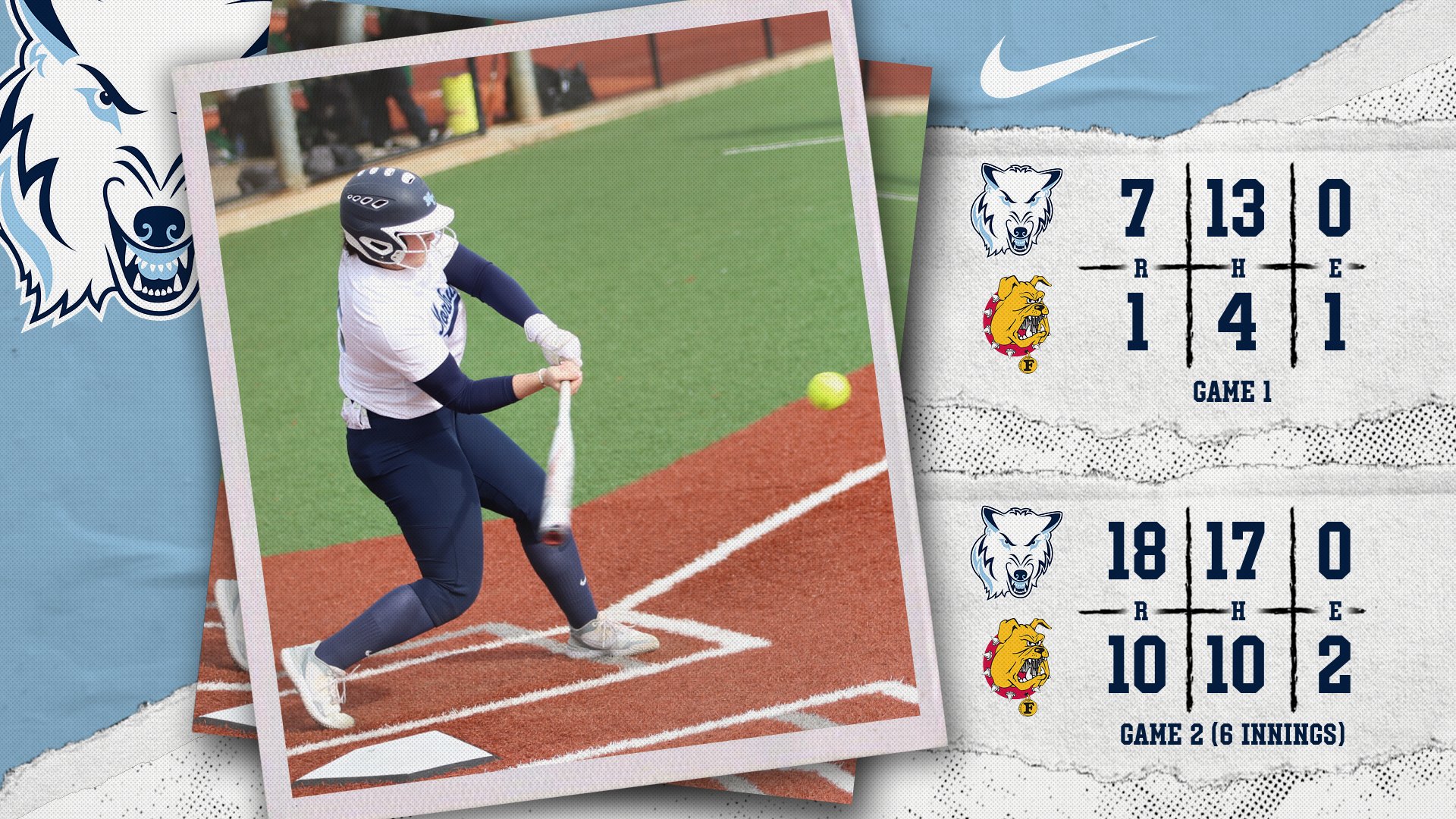 Softball Sweeps Ferris St. Behind Wild Game Two