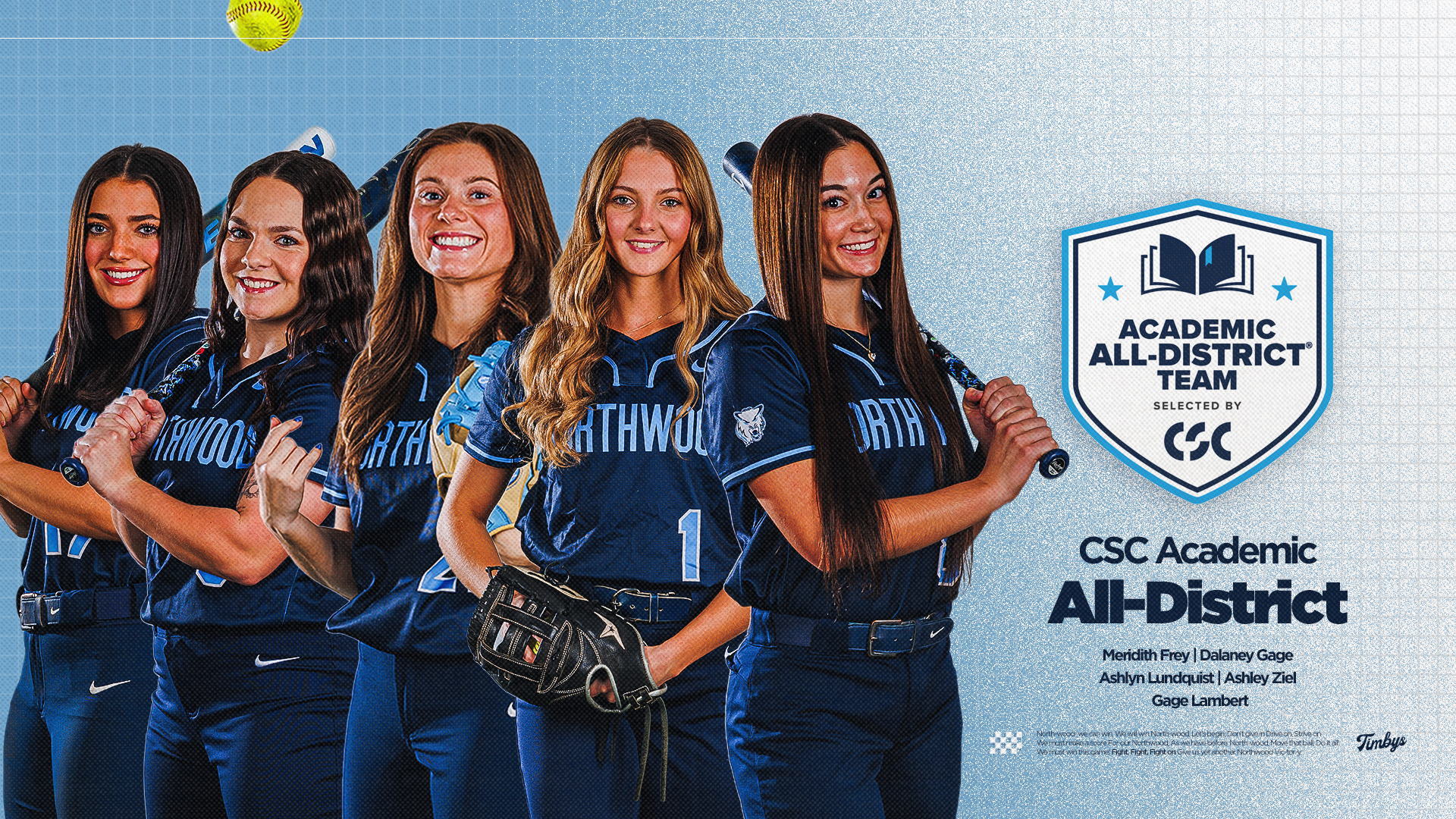 Softball Sends Five Players To CSC Academic All-District Honors