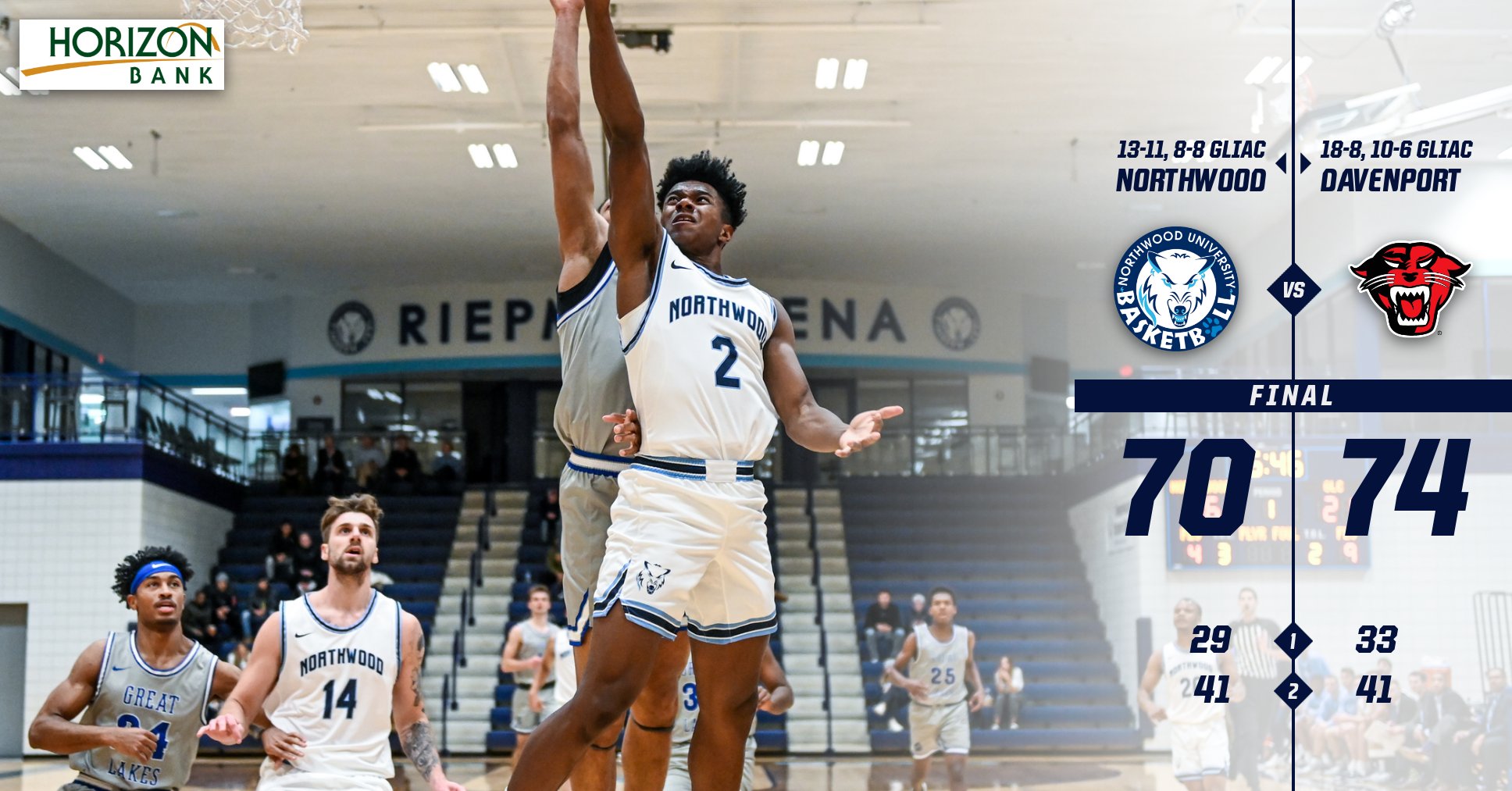 Men's Basketball Drops Tough 74-70 Contest At Davenport