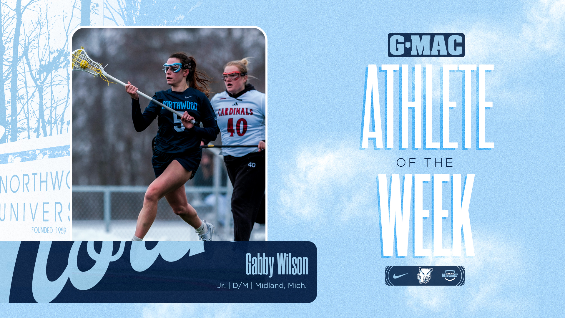 Gabby Wilson Becomes First G-MAC Athlete of the Week In Northwood Women's Lacrosse History