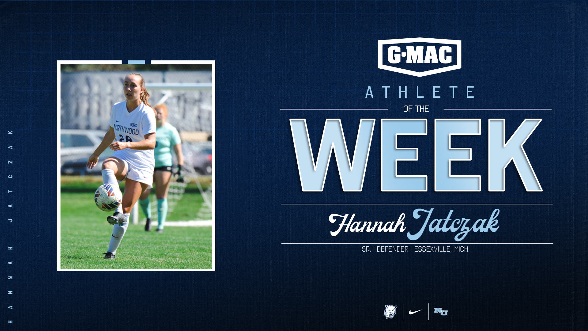 Jatczak Earns G-MAC Defensive Player Of the Week For Women's Soccer