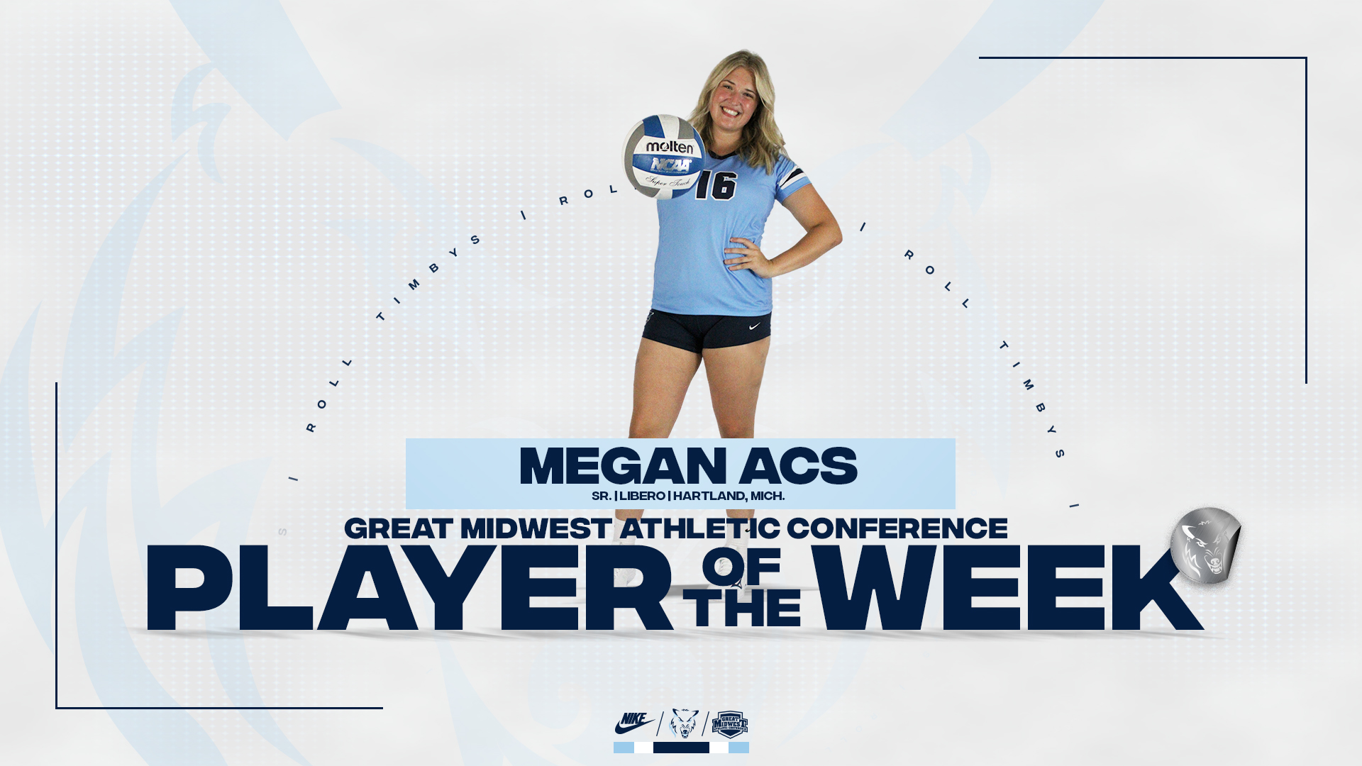Megan Acs Named GMAC Volleyball North Division Defensive Player of the Week