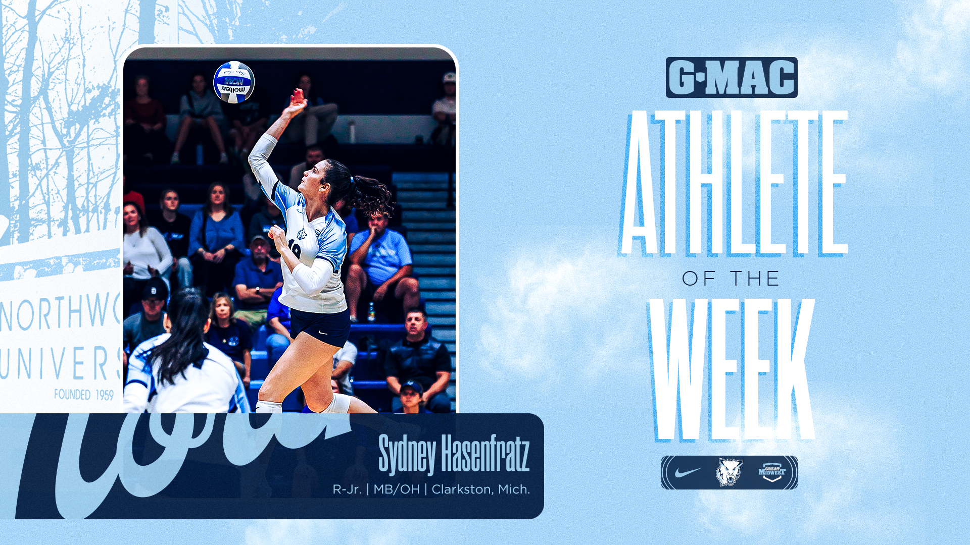 Sydney Hasenfratz Earns Second G-MAC Volleyball North Division Athlete of the Week Award Of 2024